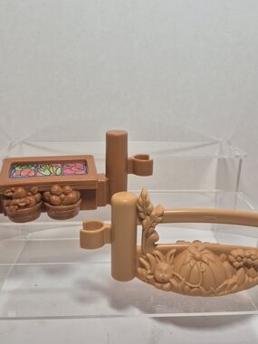 Fisher Price Little People Brown Farm Fence Pumpkin Harvest Vegtable Stand x2